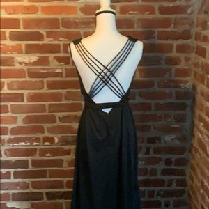 Black strappy back dress